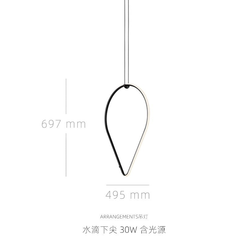Italian arrangements modern minimalist geometric line restaurant pendant light creative magnetic combination dining table lamp