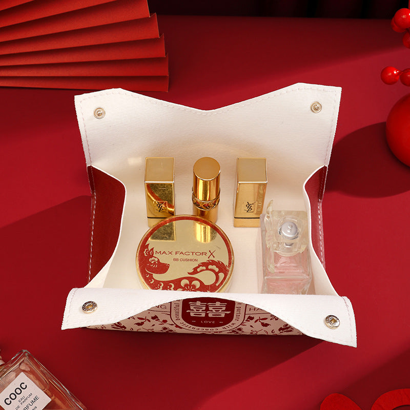 Premium festive wedding supplies pumping carton red tissue box storage wedding red festive atmosphere decoration