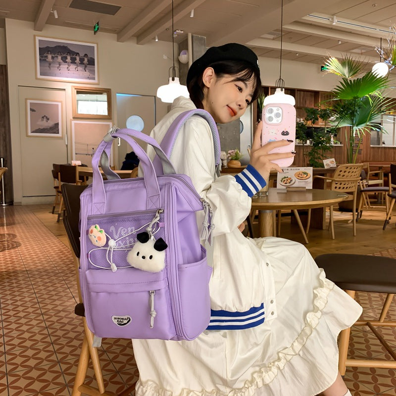 School bag Female college student Junior high school student Large capacity backpack Simple computer backpack Women's fashion casual bag