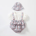 Baby clothes summer floral girl's romper short sleeve cotton bodysuit pure cotton one-piece triangle romper