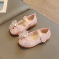spring/autumn girls' leather shoes - bowknot princess flats - kids' velcro dance shoes - velcro girls' shoes