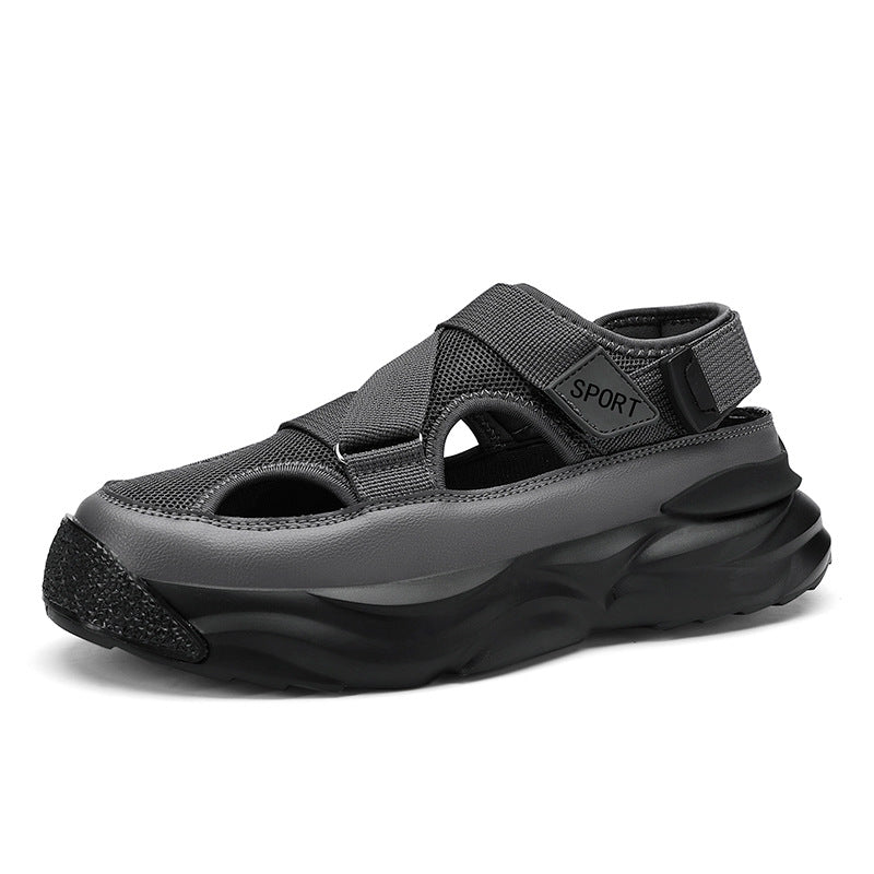 Crocs 2026 new summer outwear dad driving sandals men thick sole mesh sports beach shoes men