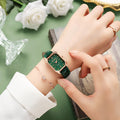 2022 tiktok & kuaishou traffic-driving exquisite little green watch women's quartz watch live stream square ladies' watch