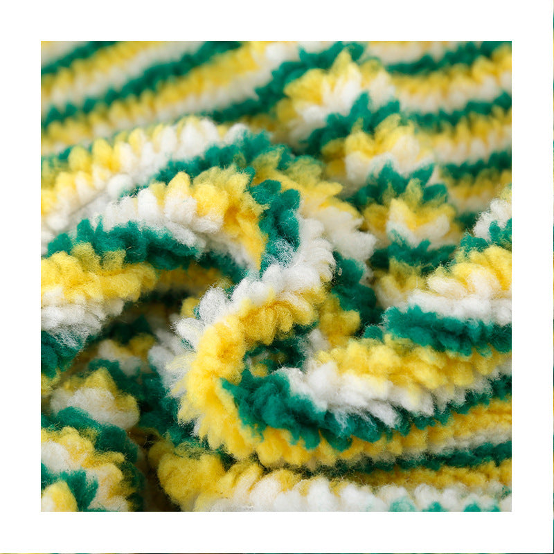 Lamb wool horizontal jacquard fabric, autumn and winter coat, pajamas, bags, toys, throw pillows, striped granular flannel fabric