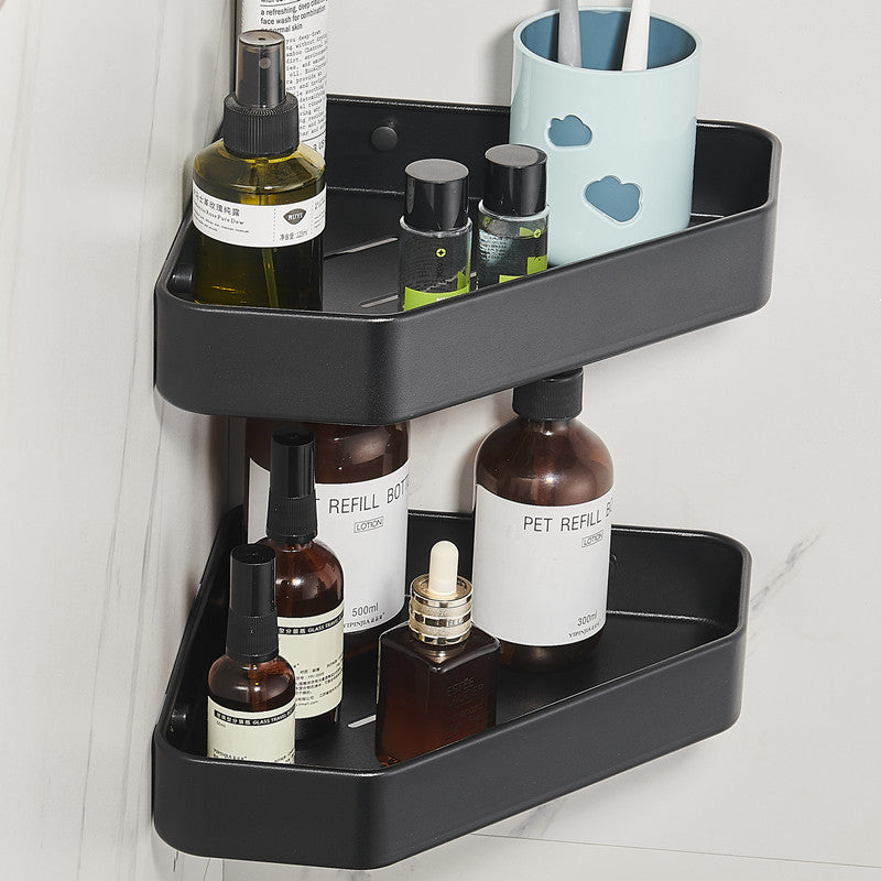 Integrated tripod, bathroom rack, wall hanging, no punching, bathroom cosmetics storage, space aluminum corner shelf