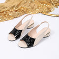 2026 summer new arrival: plus size women's chunky heel peep-toe ankle strap fashion sandals - export quality, color block design
