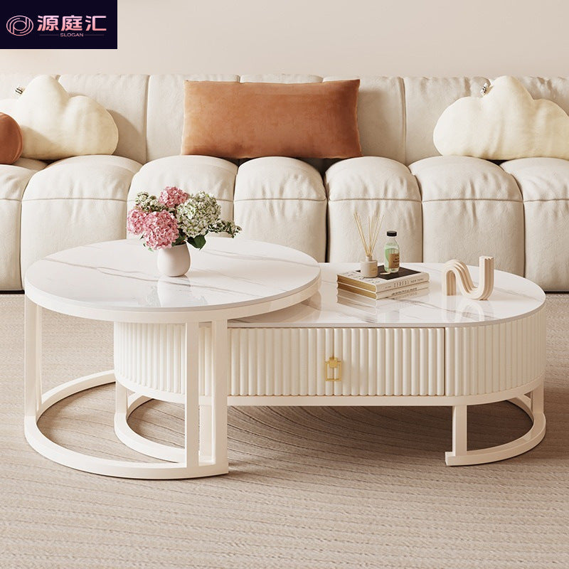Cream style slate coffee table living room for homeaccessible luxury modern casual small apartment tea table popularfor home living room coffee table