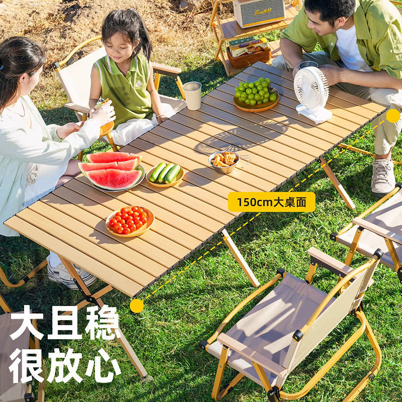 Outdoor foldable table egg roll table stalls convenient camping style table and chair suit picnic chair complete set of equipment supplies