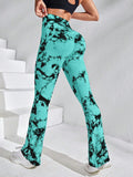 Tie-dye yoga pants, tie-dye bell-bottom pants, tie-dye yoga pants, sports fitness wear, moisture-wicking, high-elasticity butt lift for women