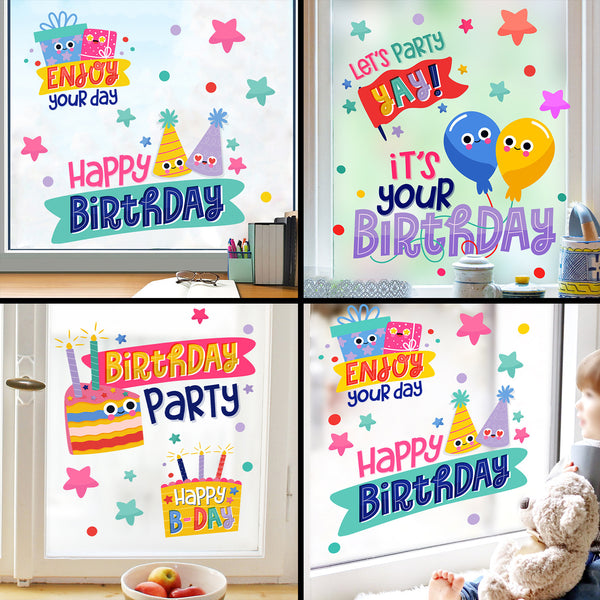Cross-border  new balloon cake pattern creative home decoration glass window electrostatic glass sticker