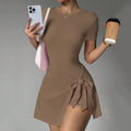 New arrival women's sports dress short-sleeved skirt shorts one-piece running elegant breathable slimming look imitation embarrassing skirt