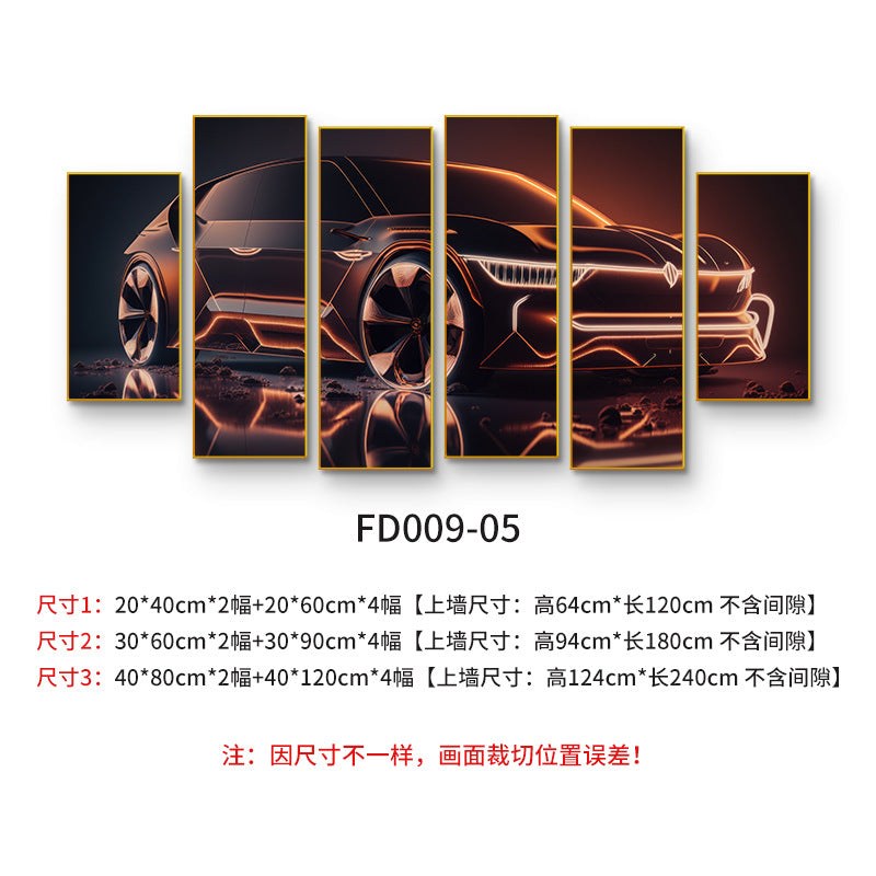 Bar industrial wind motorcycle wall decoration painting tavern KTV box creative mural barbecue shop car painting