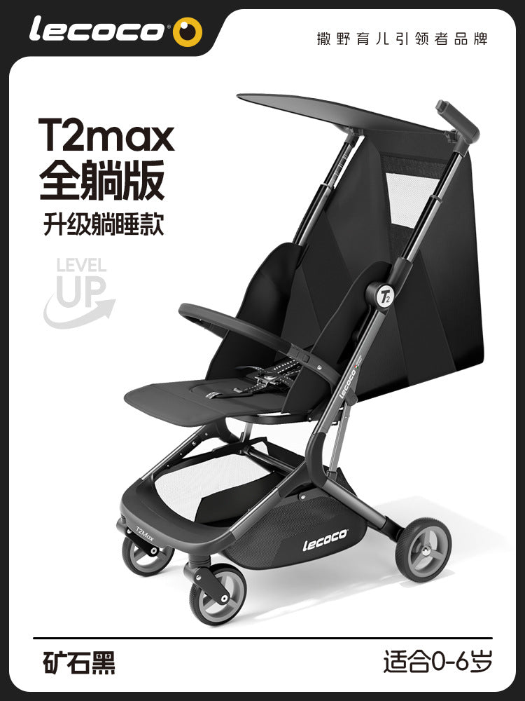 Leka lecoco pocket car t2 baby walking artifact lightweight foldable boarding can sit and lie down four-wheeled baby stroller