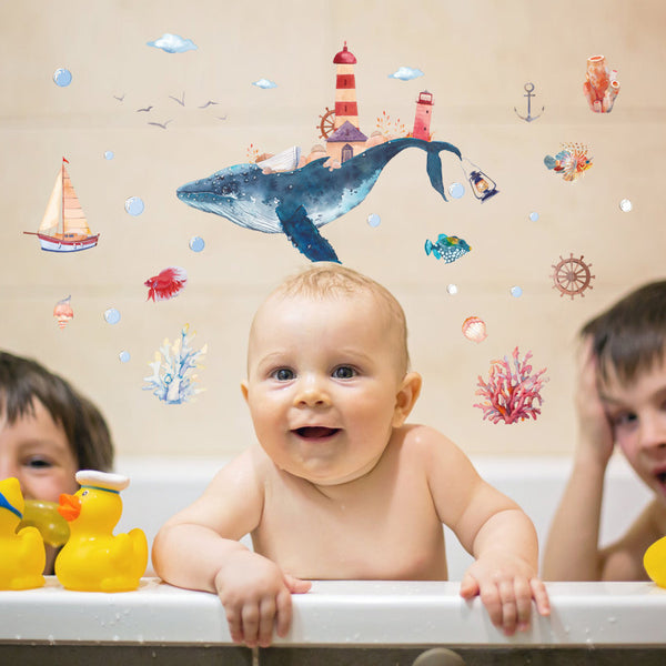 Undersea children's room, bedroom, cabinet, wardrobe, kindergarten, classroom, study, etc. Decorative wall sticker HM92020