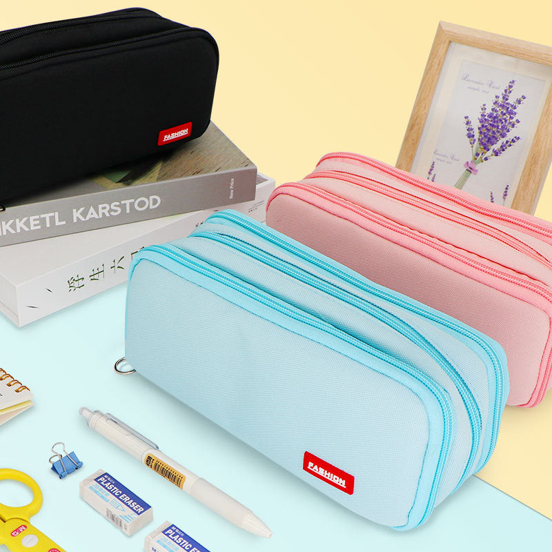 Simple pencil case Large capacity Japanese and Korean version High school students Junior high school students Multifunctional stationery bag  pencil bag