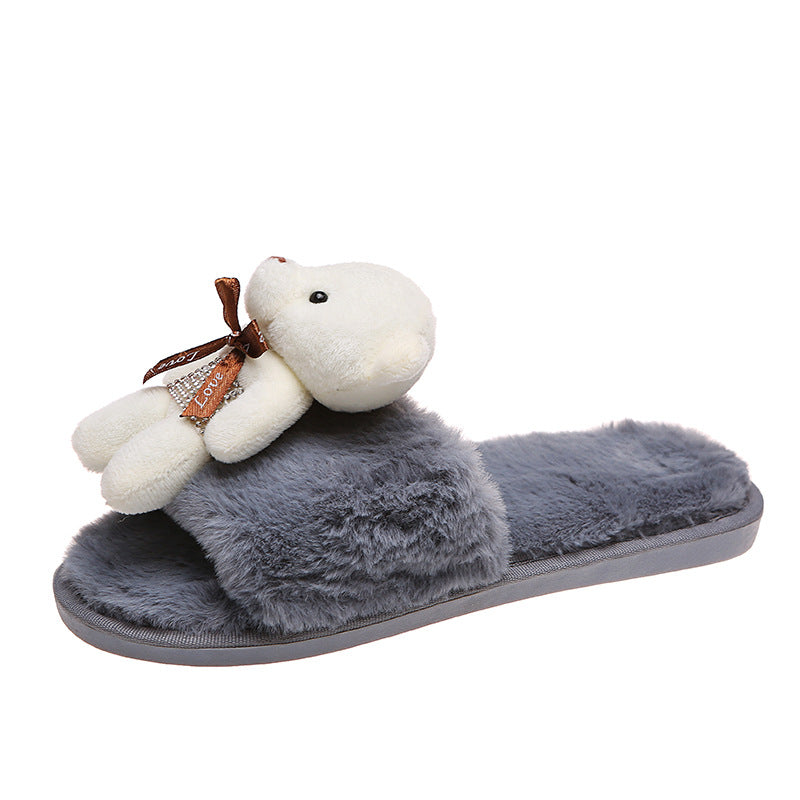 2024new arrival cotton slippers familywinterfor home one word heattech home stuffed slippers cartoon home slippers for women