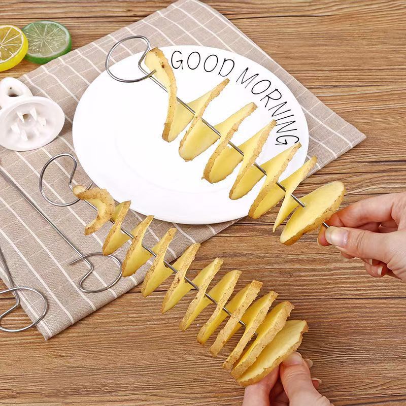 hot-selling whirlwind potato cutter, multi-functional hand-cranked vegetable cutter, potato tower cutter, manual whirlwind potato slicer
