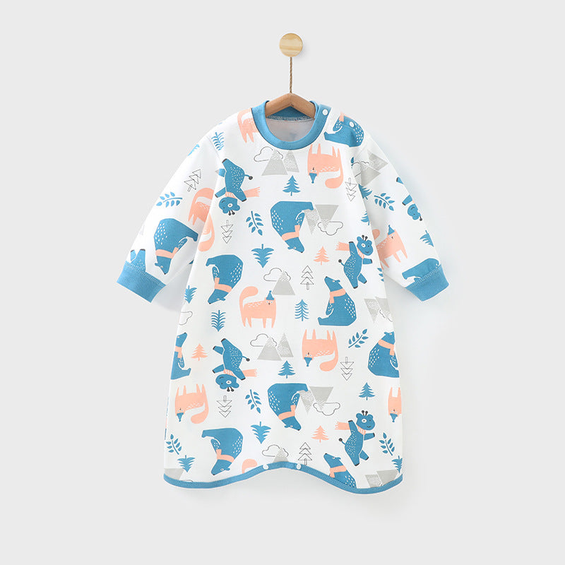 Baby pajamas autumn winter cute baby girl pure cotton one-piece sleep dress children's warm robe sleep sack onesie