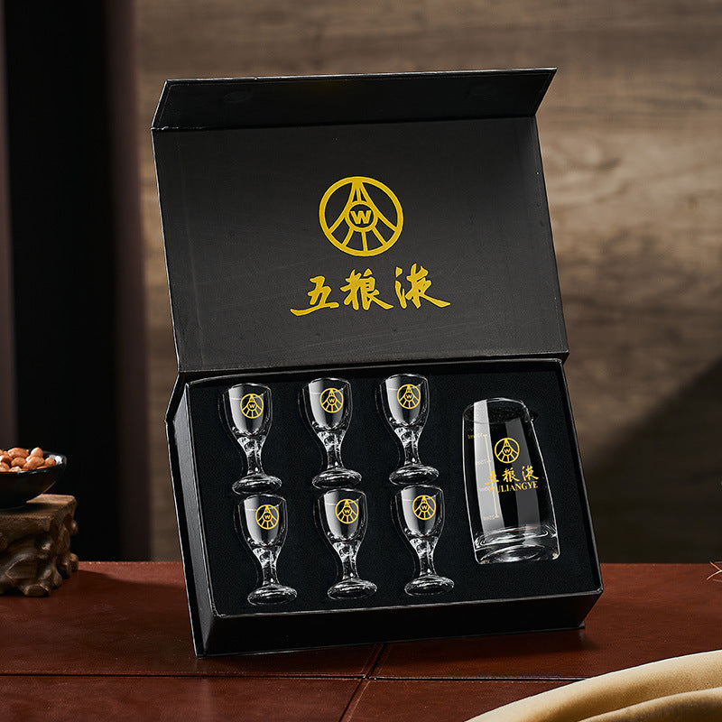 Wuliangye gift box suit white wine glass wine set suit liquor glass glass wine jug small wine glass wine dispenser