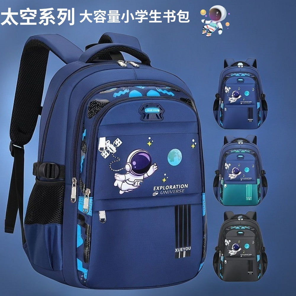Backpack for grades 3-6, junior high school, large capacity, weight-reducing, spine-protecting, elementary school student schoolbag, breathable straps, storage