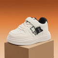 Kids' white sneakers:  spring/autumn new collection - boys' and girls' athletic shoes, casual skate shoes, leather upper, soft sole, first walker sneakers