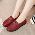 Spring & fall flats ladieswear shoes soft bottom middle-aged and elderly women's flats leather shoes non-slipeasiest for match work shoes slip-on grandma shoes