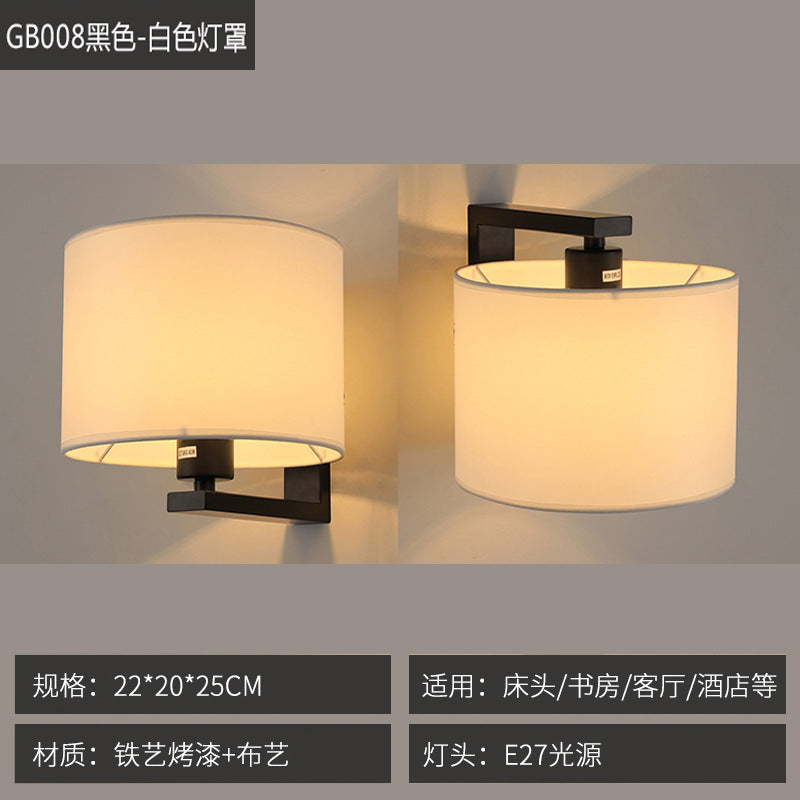 Wall lamp popularcasual up and down adjustment installation room reading master bedroom bedside lamp normcore fabric lampshade led lamp