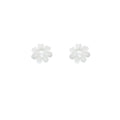 Niche style atmosphere retrostereo handmade brushed flower sunflower men's and women's earrings thick silver high quality earrings