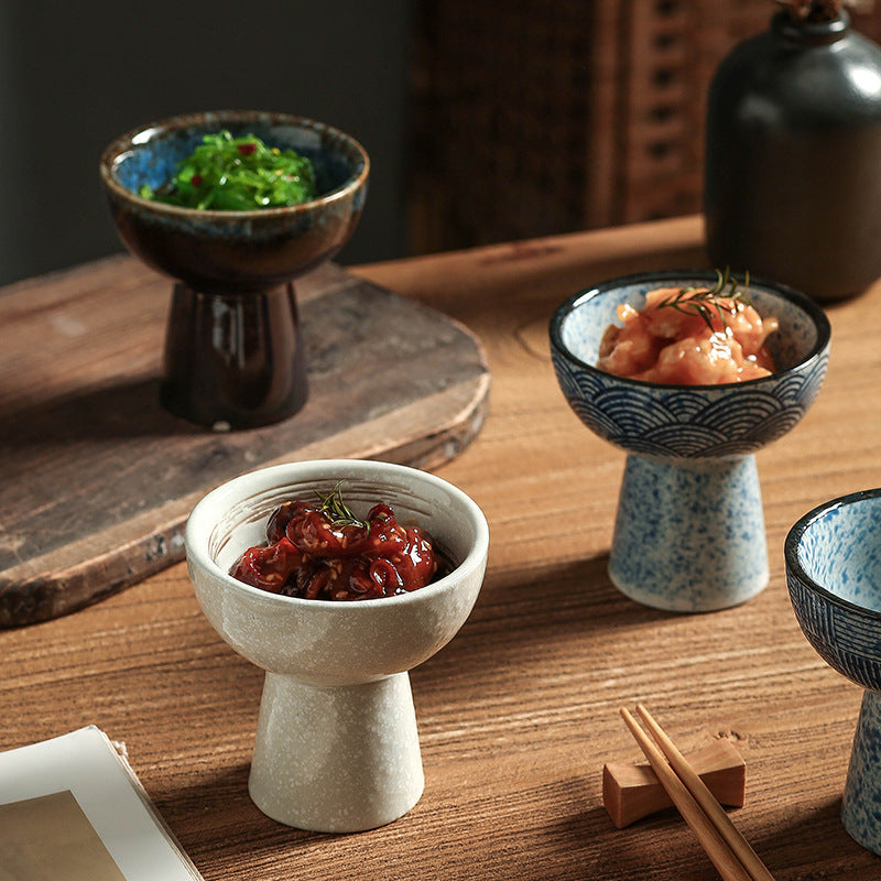 Japanese retro ceramic ice cream cup - stylish & unique ice cream bowl - creative dessert & pastry display plate - perfect for restaurants & home use