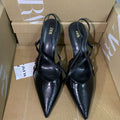 Za2025 new patent leather pointed-toe crimson red sexy ultra-high heel stiletto peep-toe back-tie sandals - mature woman style