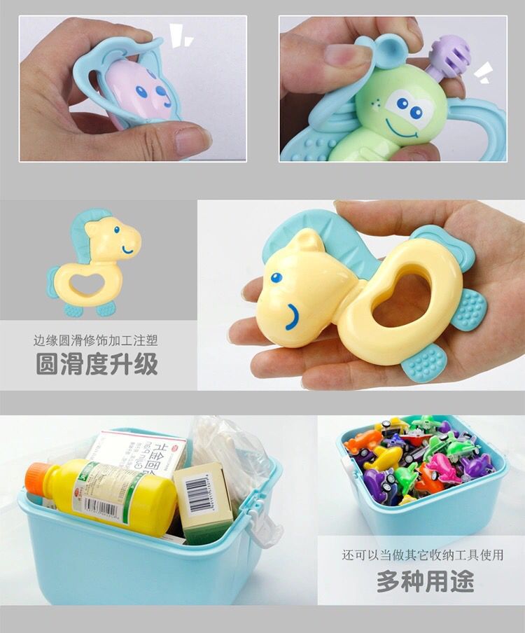 Hand rattle toy baby children 0-1 years old baby hand grab can bite soft glue boy girl 3-6-12 months 8 puzzle