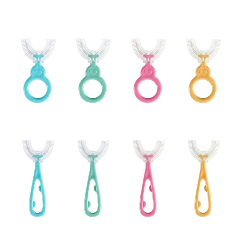 Children's u-shaped liquid silicone manual baby toothbrush lazy mouth brusher oral cleaning children's toothbrush