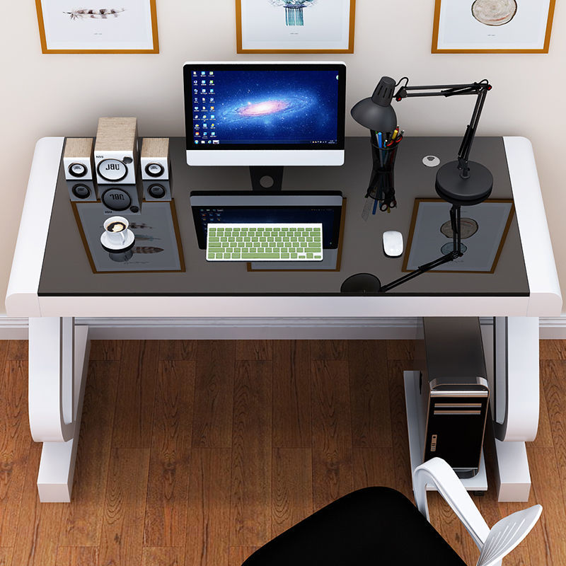 Computer desk desktop home bedroom student study desk simple tempered glass office writing desk economical