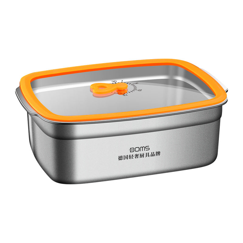 316 stainless steel large capacity glass cover lunch box kitchen sealed storage box household food grade refrigerator fresh-keeping box