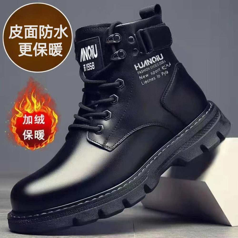 Spring/summer new men's leather shoes - versatile korean style, british fashion, trendy men's shoes, business martin boots, lace-up casual shoes