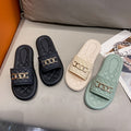 High-end french-style women's summer sandals, fashionable 2023 new summer flat sandals, non-slip and comfortable slippers