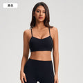 Women's fleece-lined sports bra with cutout back design - running, fitness, push-up, shockproof yoga bra yg-1003