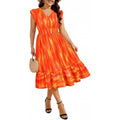 Amazon us & europe plus size v-neck dress -  summer new arrival - bohemian floral dress