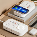 Smart wireless charging socket with multi-function usb super charging 60w power strip, type-c, for office and dorm use