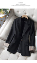 cross-border e-commerce women's outerwear: designer, niche, casual blazer - petite-friendly, slim-fit blazer top