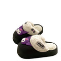 2025 cartoon slippers with detachable washable cotton lining, thickened plush outer, cute and waterproof for home wear, perfect for girls and couples