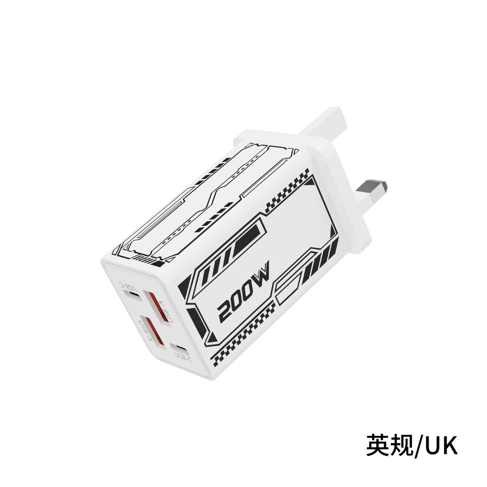 130w multi-port charger 2usb+2pd mecha plug suitable for apple huawei us standard european standard charger