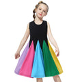 Wholesale girls' summer dresses for export:  new rainbow patchwork sleeveless princess dress for infants and toddlers