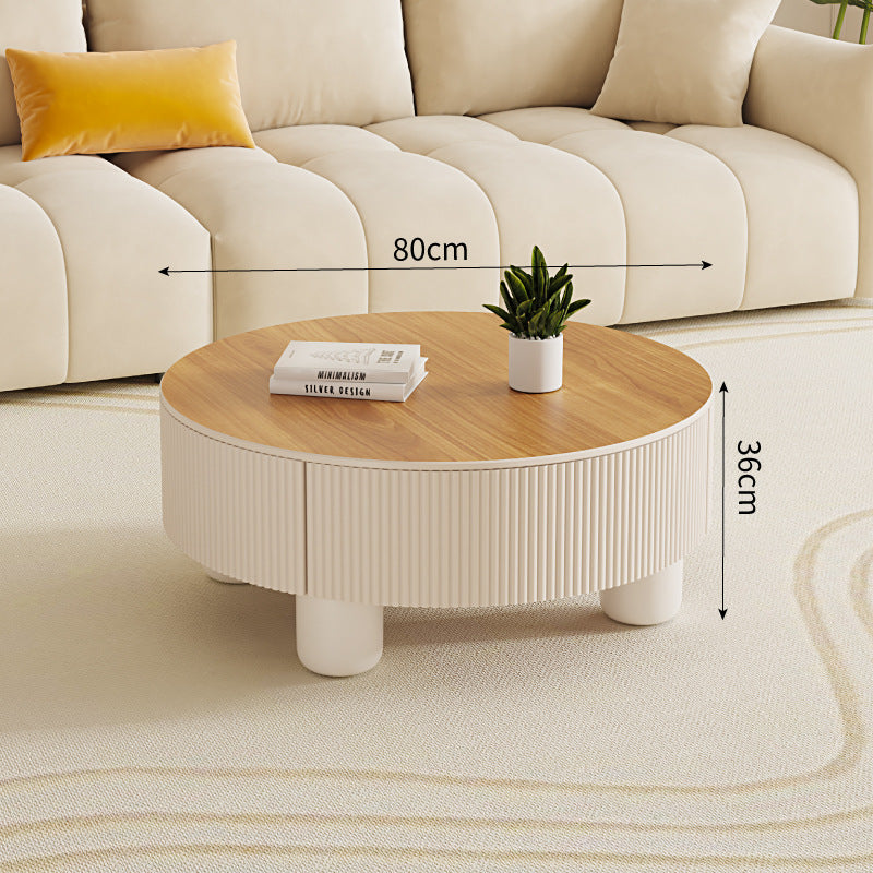 French cream style coffee table light luxury normcore living room slate coffee table modern small apartment storage scandinavian round combination