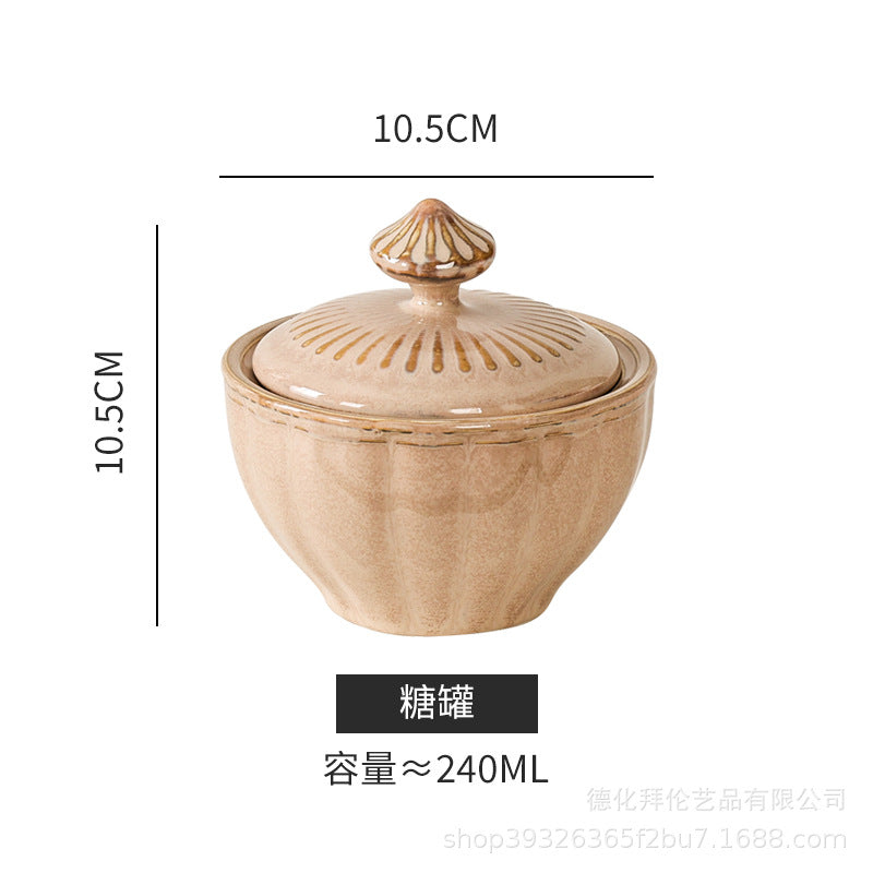 Creative retro western tableware suit restaurant for home italian stylish style grids kiln bowl plates ceramic wholesale
