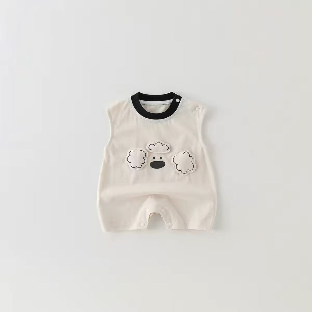 Summer lightweight newborn baby clothes sleeveless tank top romper cartoon crawling suit outerwear super cute puppy romper summer
