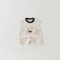 Summer lightweight newborn baby clothes sleeveless tank top romper cartoon crawling suit outerwear super cute puppy romper summer
