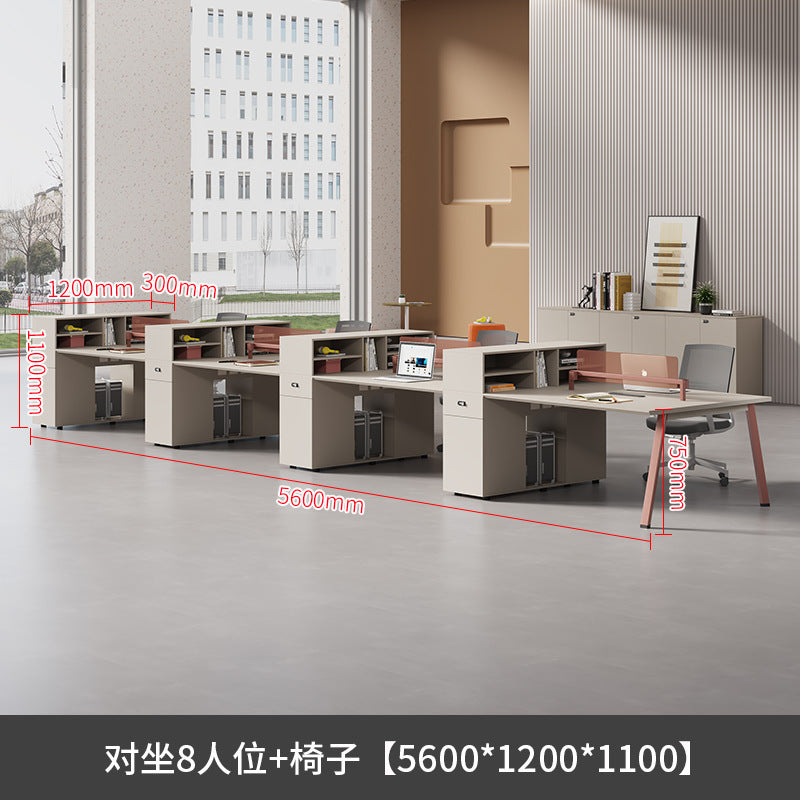 Staff desk office desk and chair combination casual modern office screen computer desk employee slot six-person booth