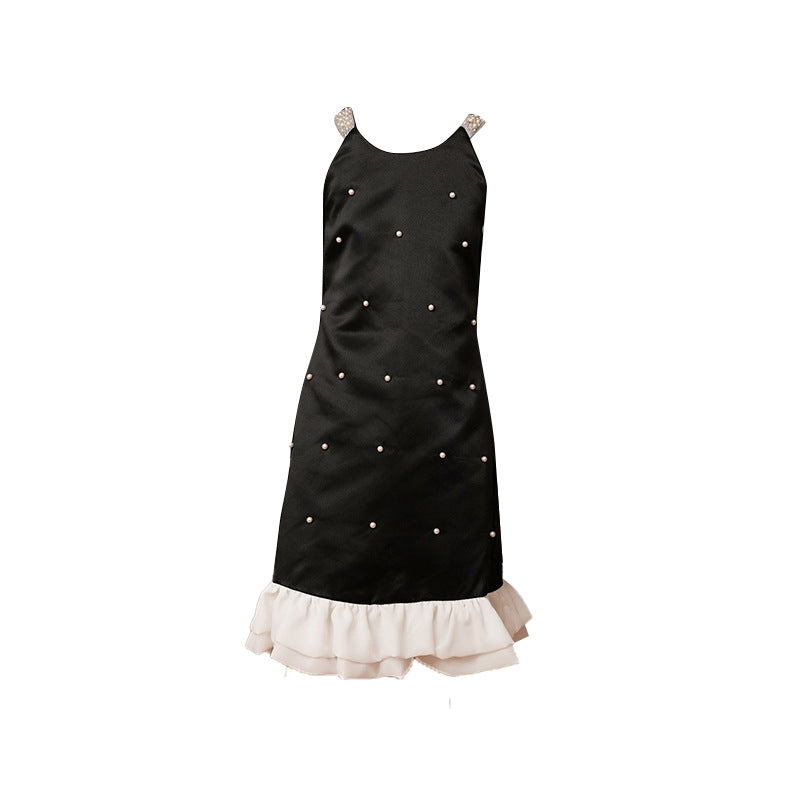 Girls' beaded tulle dress - new summer collection: korean style, ruffle trim, ready to ship