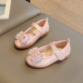 spring/autumn korean style girls' leather shoes, bowknot princess flats, children's velcro performance dance shoes, flat sole